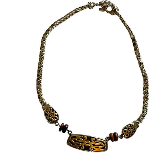 Vintage 20" Twisted Rope Chain Necklace w/Gold-Toned Pendants & Beaded Accents - Picture 4 of 9